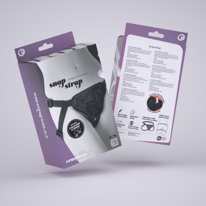 Strap-on Harness with Silicone Rings Crushious Snap Black Crushious Strap-on Harness with Silicone Rings Crushious Snap Black Women's Strap-On