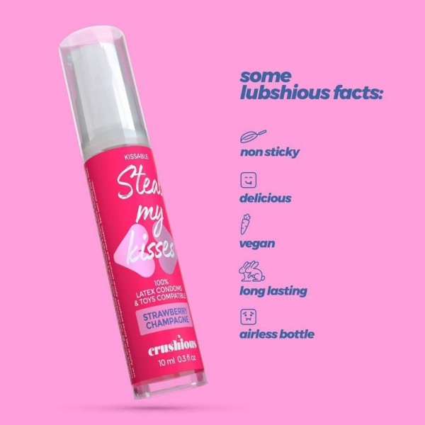 Water Based Lubricant Crushious Steal My Kisses Strawberry Champagne 10ml