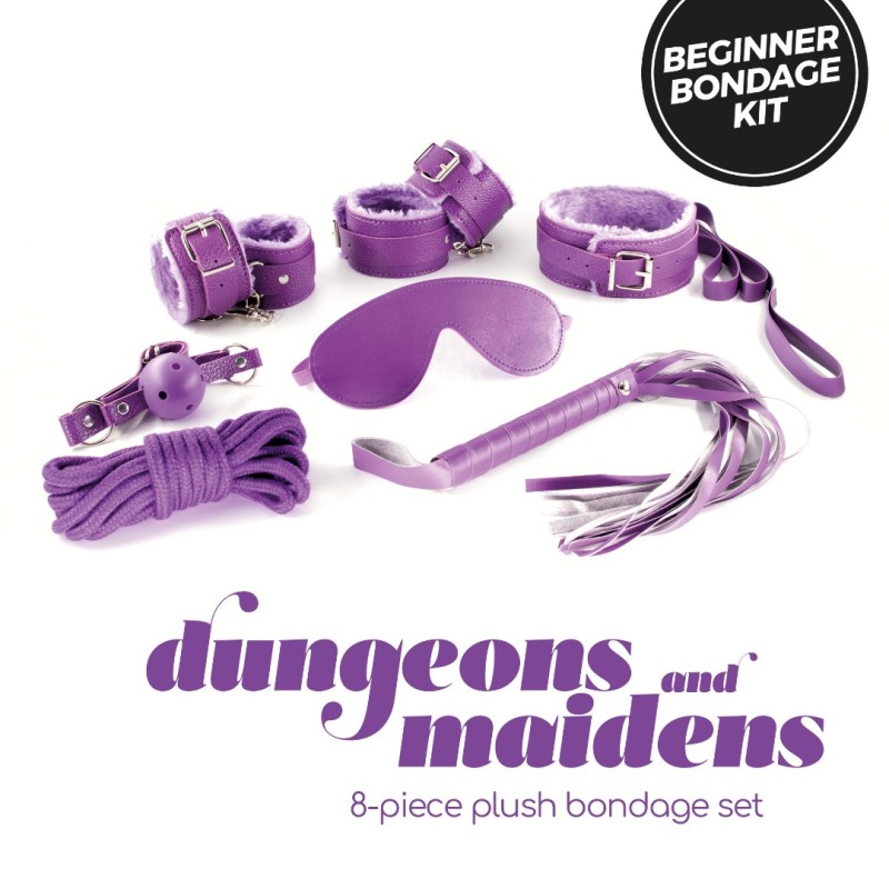 BDSM Bondage Kit Dungeons & Maidens 8pcs Purple