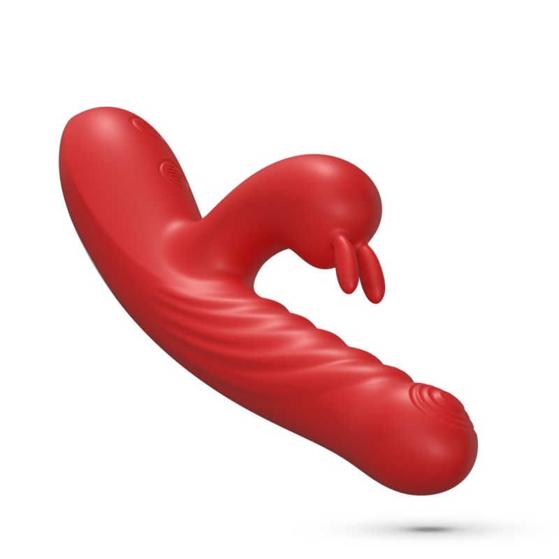 Erospace Rabbit Vibrator with Tongue Sweet Play A4 Red Rabbit