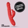 Erospace Rabbit Vibrator with Tongue Sweet Play A4 Red Rabbit
