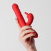 Erospace Rabbit Vibrator with Tongue Sweet Play A4 Red Rabbit