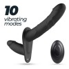 Crushious Vibrating Double Strap-On Crushious Labionda 15.5cm Black Women's Strap-On