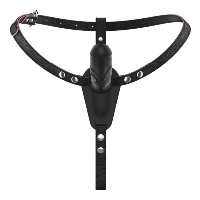 Crushious Vibrating Double Strap-On Crushious Labionda 15.5cm Black Women's Strap-On