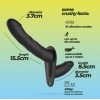 Crushious Vibrating Double Strap-On Crushious Labionda 15.5cm Black Women's Strap-On