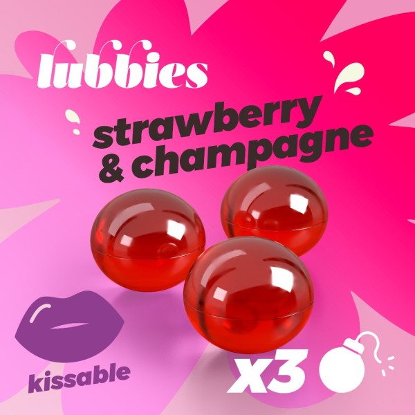 Erotic Balls Crushious Lubbies Strawberry & Champagne 3x3g