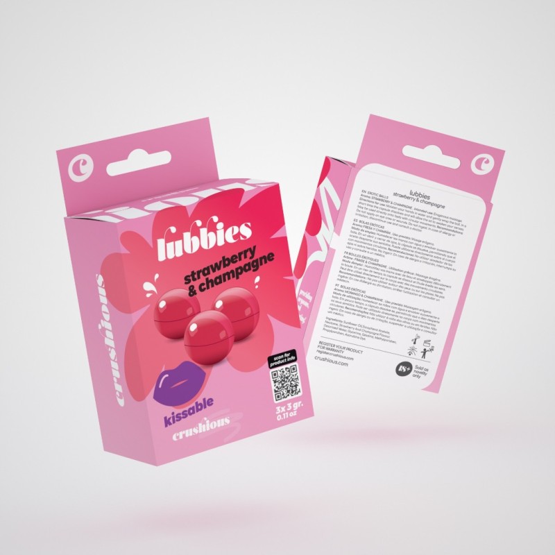 Crushious Erotic Balls Crushious Lubbies Strawberry & Champagne 3x3g Oils & Candles