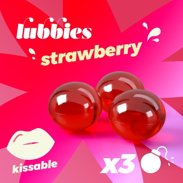 Erotic Balls Crushious Lubbies Strawberry 3x3g