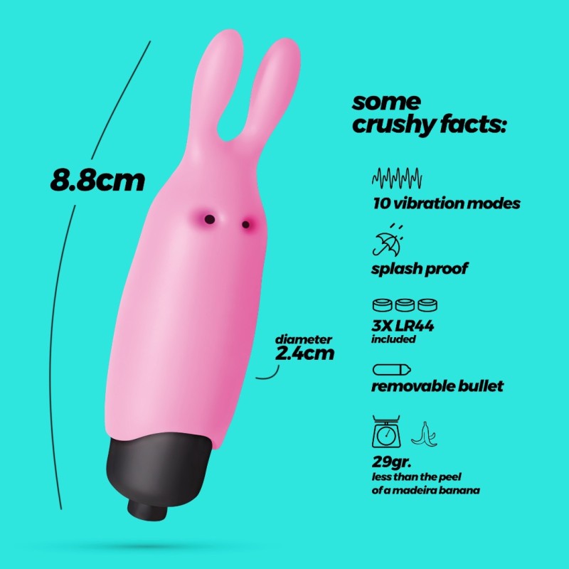 Crushious Μίνι Δονητής Crushious O-Pet Rabbit Ροζ Μίνι