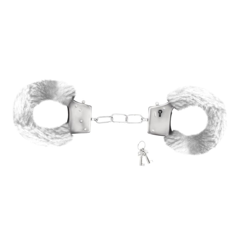 Crushious Furry Handcuffs Crushious Love Cuffs White Metal handcuffs