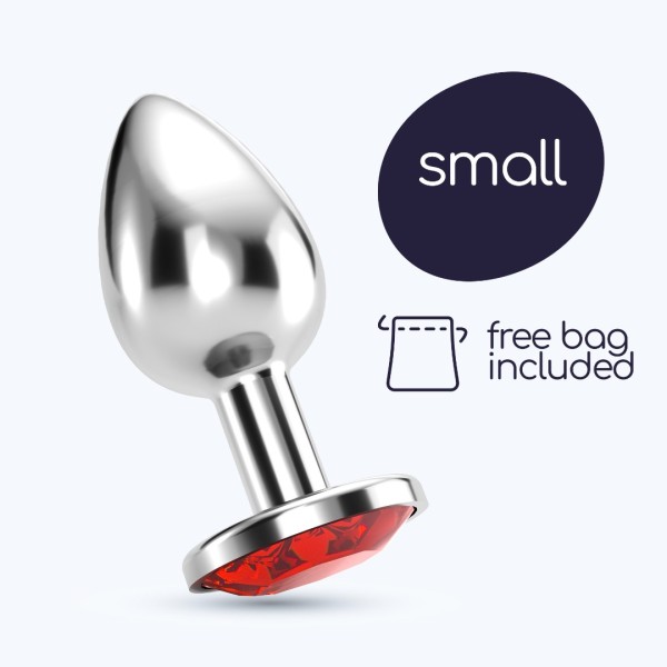 Πρωκτική Σφήνα Με Κόσμημα Crushious Bijou Small Ασημί/Κόκκινη