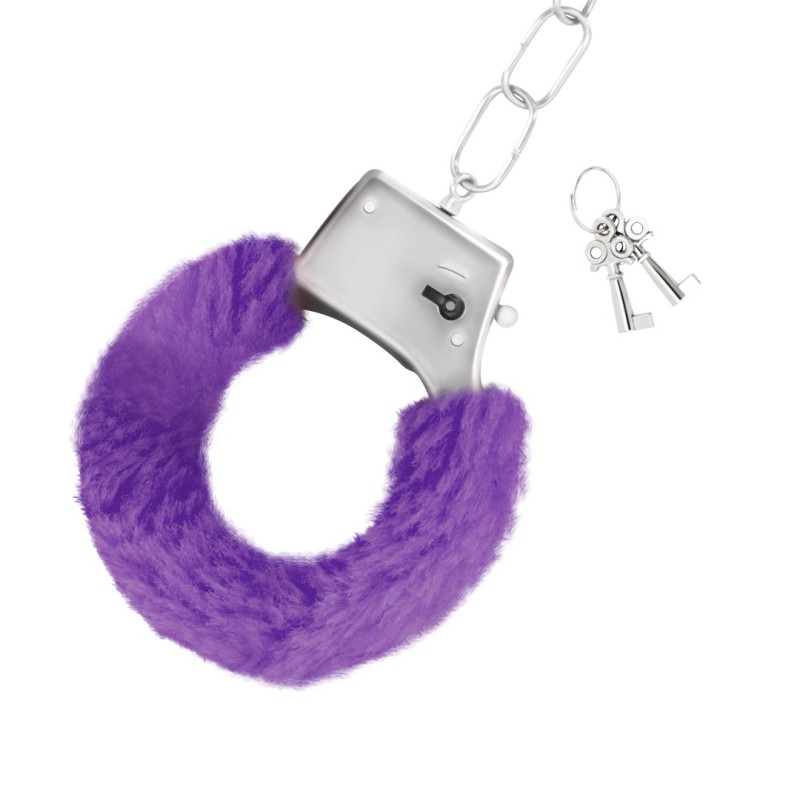 Crushious Χειροπέδες με Γούνα Crushious Love Cuffs Μοβ Μεταλλικές χειροπέδες