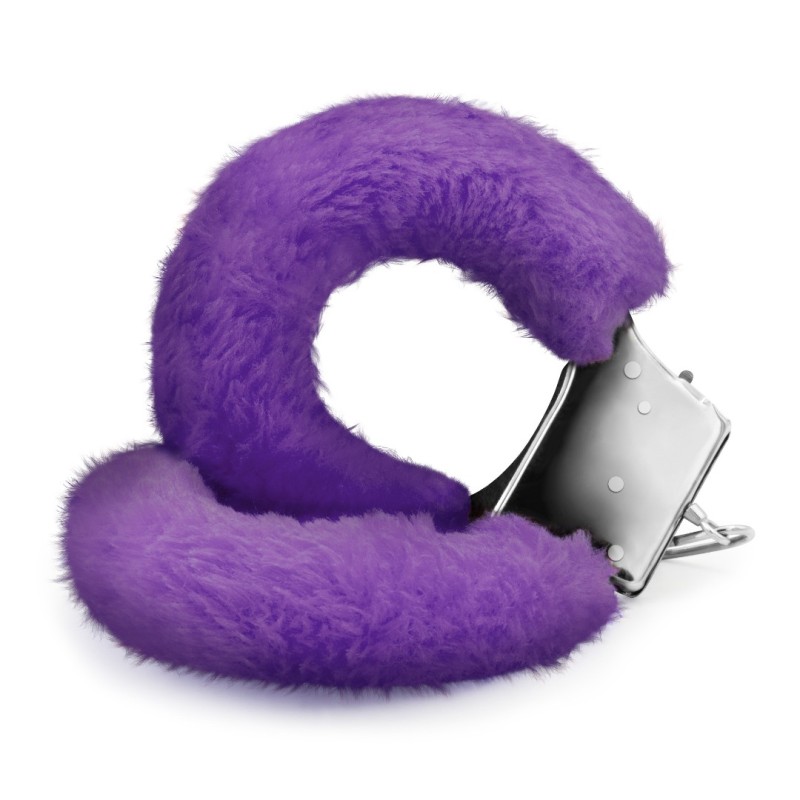 Crushious Χειροπέδες με Γούνα Crushious Love Cuffs Μοβ Μεταλλικές χειροπέδες