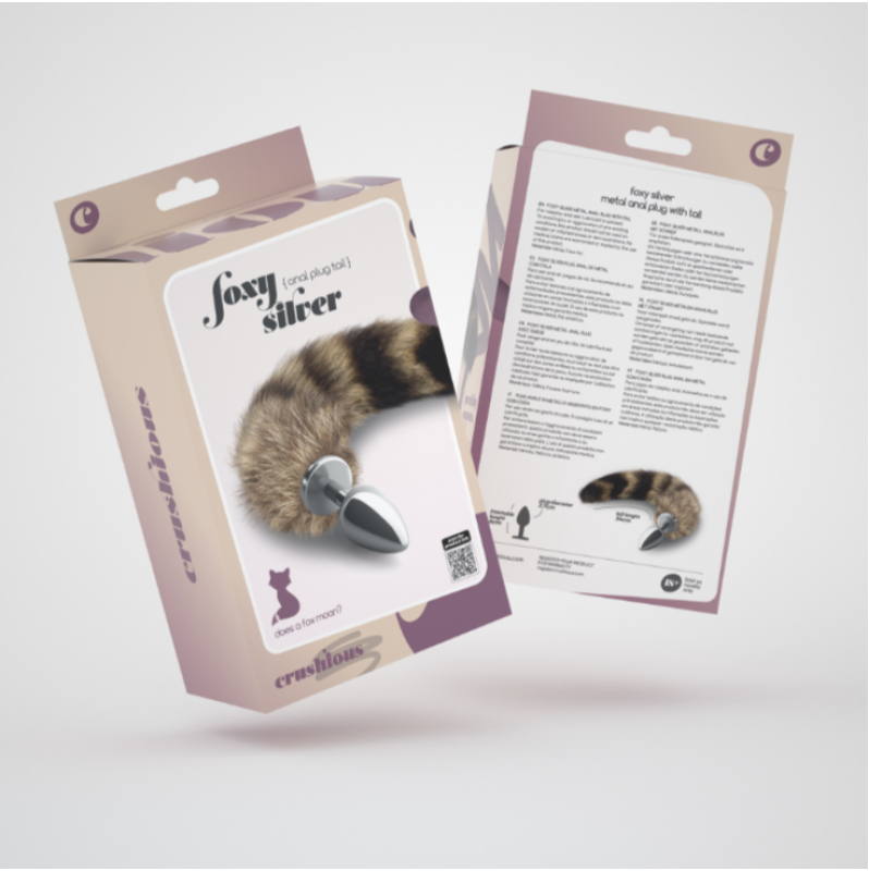 Metal Butt Plug with Tail Crushious Foxy Delight Brown