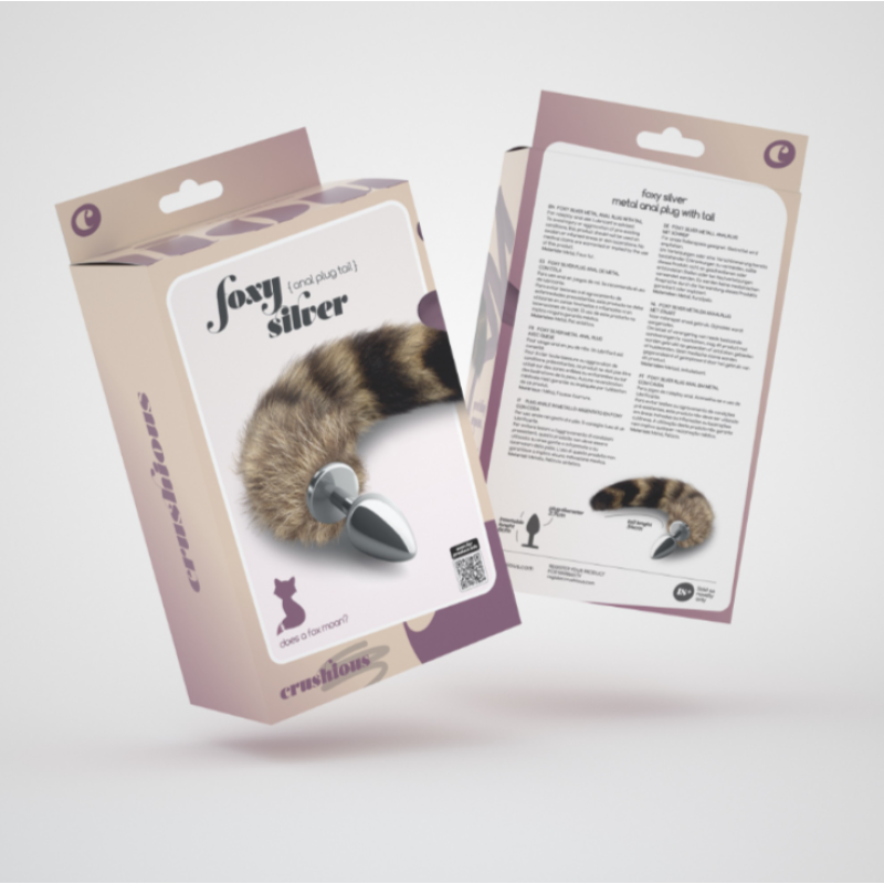 Metal Butt Plug with Tail Crushious Foxy Delight Brown