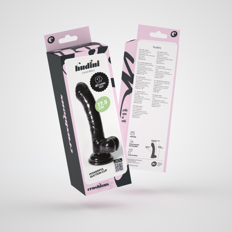 Anal Jelly Dildo Crushious Hudini 17.5cm Black