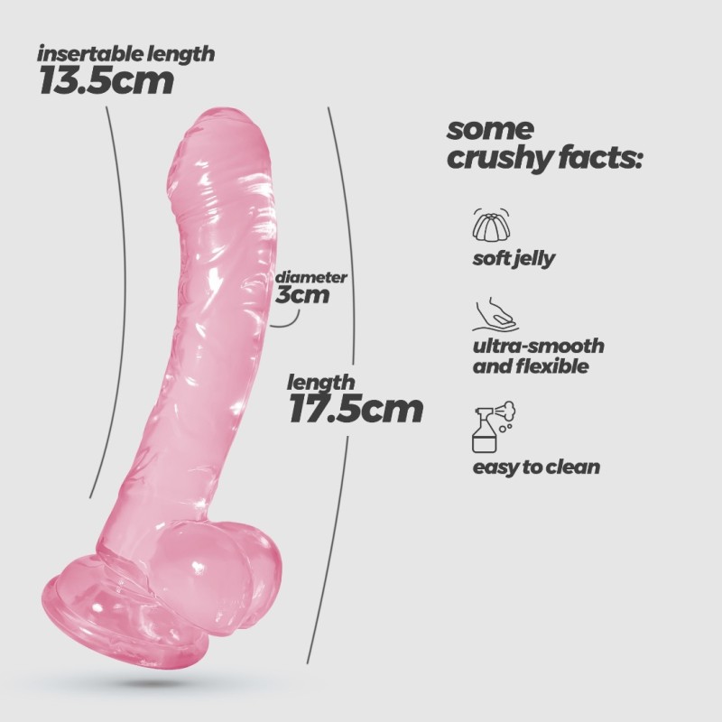 Crushious Anal Jelly Dildo Crushious Hudini 17.5cm Pink Jelly
