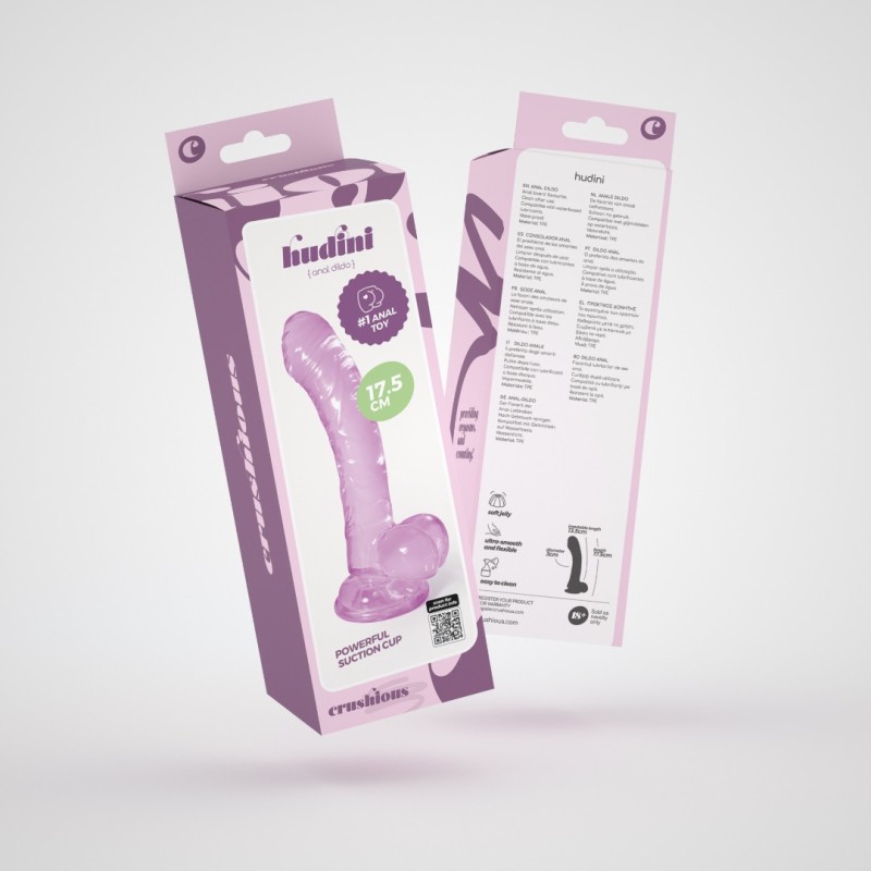 Πρωκτικό Jelly Dildo Crushious Hudini 17.5cm Μοβ