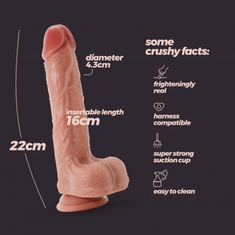 Crushious Ρεαλιστικό Dildo Crushious Inviktus 22cm Μπεζ Ρεαλιστικά