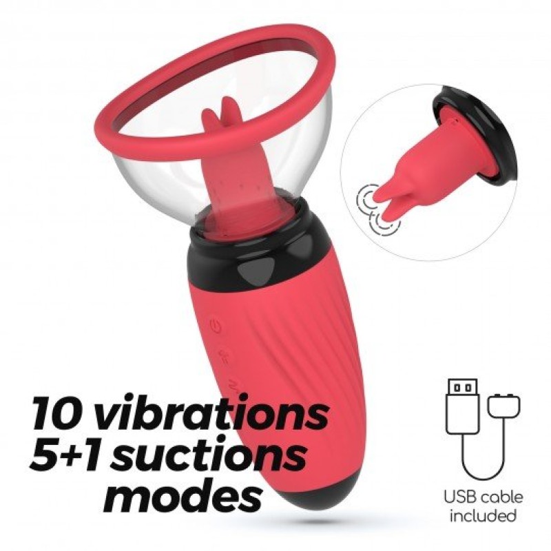 Crushious Clitoral Vibrator with Suction Crushious Scarlet Red Clit Toys