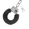 Crushious Χειροπέδες με Γούνα Crushious Love Cuffs Μαύρες Μεταλλικές χειροπέδες