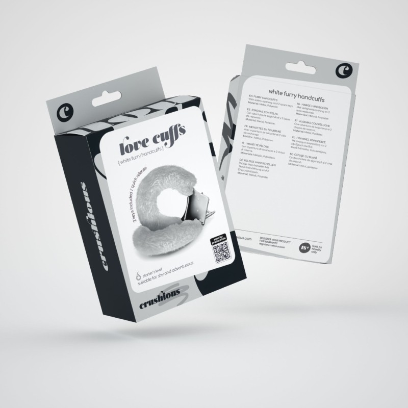 Furry Handcuffs Crushious Love Cuffs White