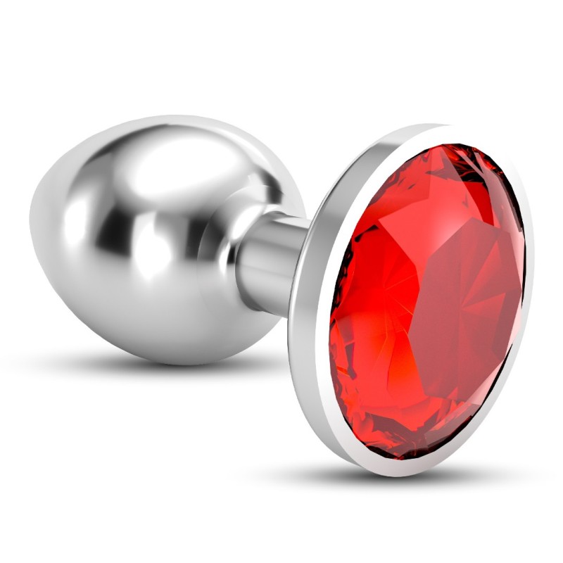 Butt Plug With Jewel Crushious Bijou Large Silver/Red