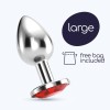 Butt Plug With Jewel Crushious Bijou Large Silver/Red Butt Plug With Jewel Crushious Bijou Large Silver/Red
