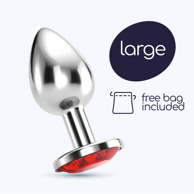 Butt Plug With Jewel Crushious Bijou Large Silver/Red