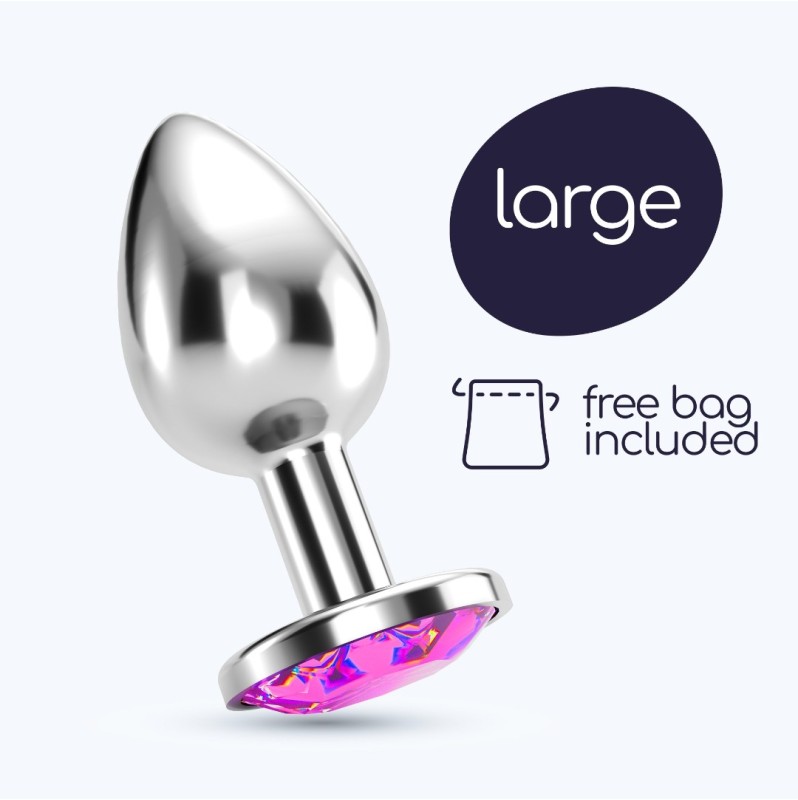 Butt Plug With Jewel Crushious Bijou Large Silver/Pink