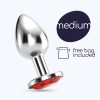 Butt Plug With Jewel Crushious Bijou Medium Silver/Red Butt Plug With Jewel Crushious Bijou Medium Silver/Red