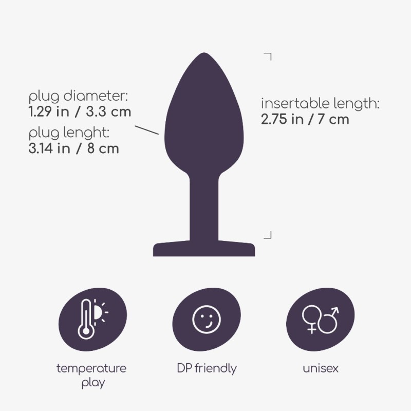 Πρωκτική Σφήνα Με Κόσμημα Crushious Bijou Medium Ασημί/Κόκκινη