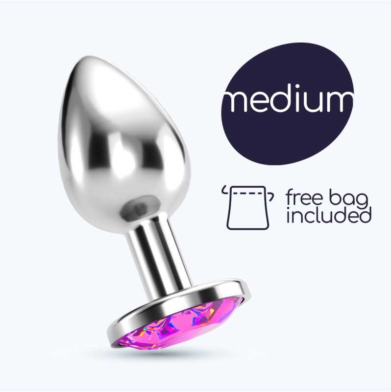 Butt Plug With Jewel Crushious Bijou Medium Silver/Pink