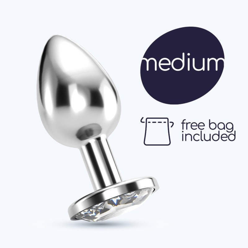 Butt Plug With Jewel Crushious Bijou Medium Silver/Clear
