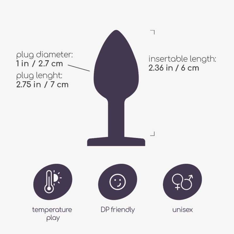 Πρωκτική Σφήνα Με Κόσμημα Crushious Bijou Small Ασημί/Κόκκινη