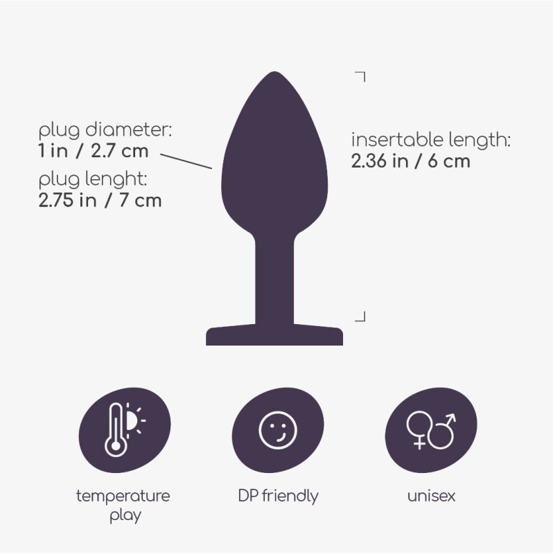 Butt Plug With Jewel Crushious Bijou Small Silver/Clear