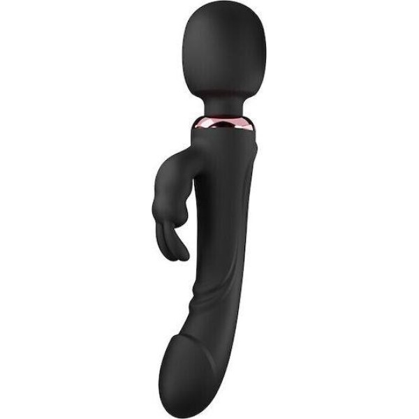 Δονητής Rabbit & Wand Great Mix Mokko Toys Μαύρος