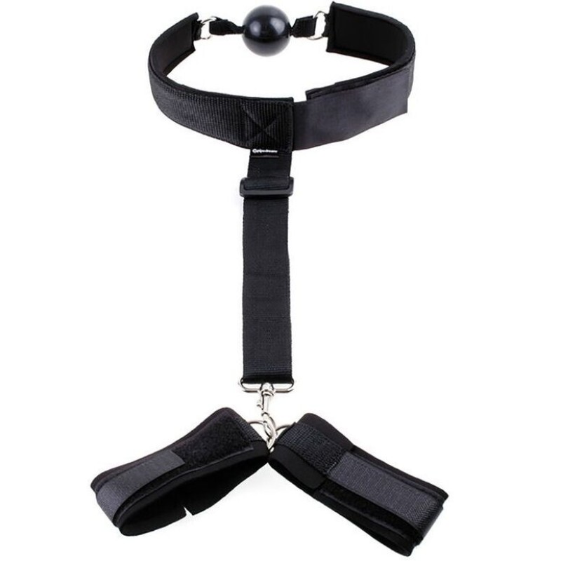 Ohmama Fetish Neoprene Gag With Hand Cuffs Ohmama Black Ball Gags