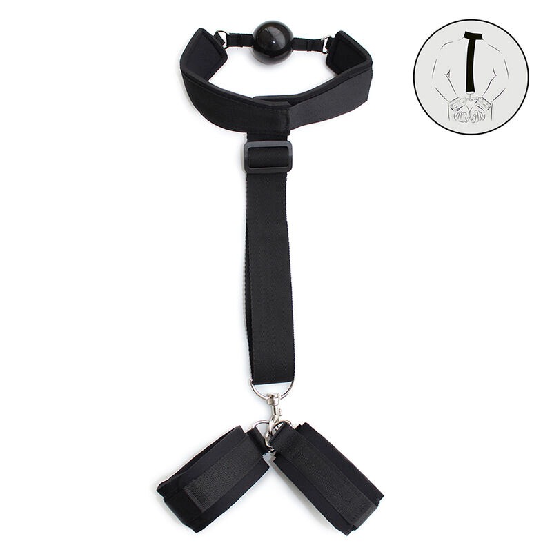 Ohmama Fetish Neoprene Gag With Hand Cuffs Ohmama Black Ball Gags