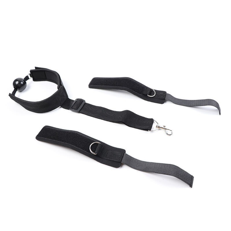 Fetish Neoprene Gag With Hand Cuffs Ohmama Black