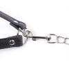 Leather Cock Ring with Metal Leash Chain Ohmama Black