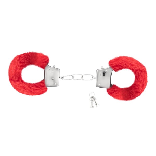 Furry Handcuffs Crushious Love Cuffs Red