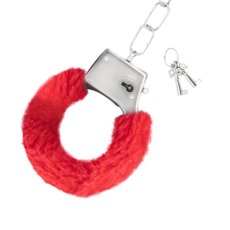 Furry Handcuffs Crushious Love Cuffs Red