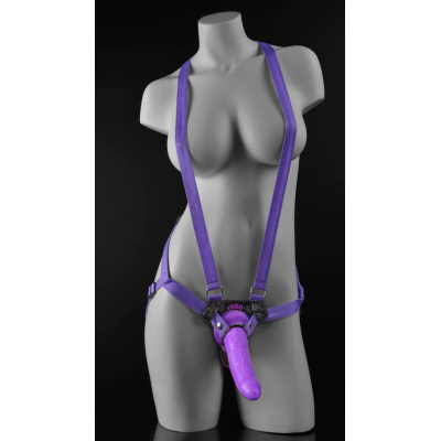 Dildo With Harness  19cm Dillio Suspender Harness Set Purple Dildo With Harness  19cm Dillio Suspender Harness Set Purple