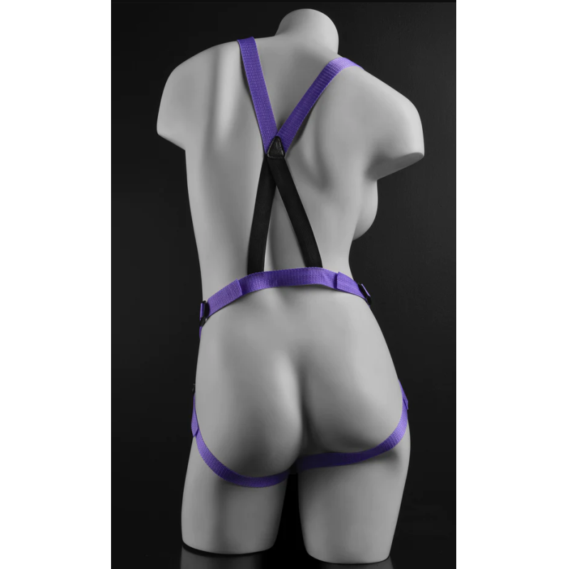 Dildo With Harness  19cm Dillio Suspender Harness Set Purple