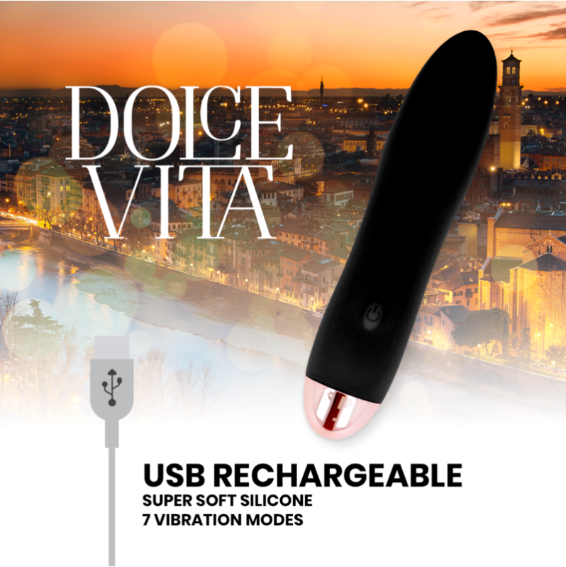 Classic Vibrator Dolce Vita Rechargeable Black