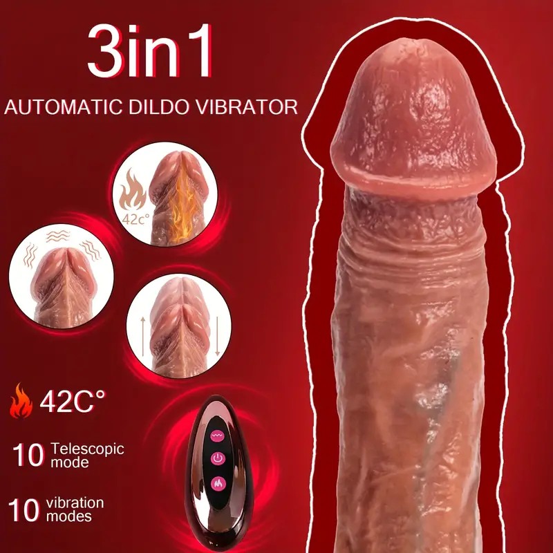 Ρεαλιστικός Θερμαινόμενος Δονητής Thrusting Με Βεντούζα 23cm Μπεζ