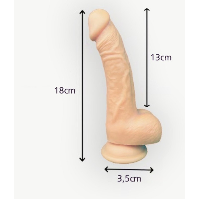 Dr. Skin Ρεαλιστικό Dildo Love Market 18cm Μπεζ Ρεαλιστικά