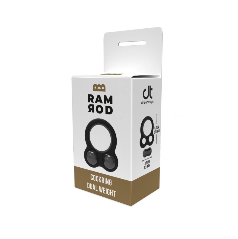 Weighted Cock Ring Ramrod Dual Weight Black