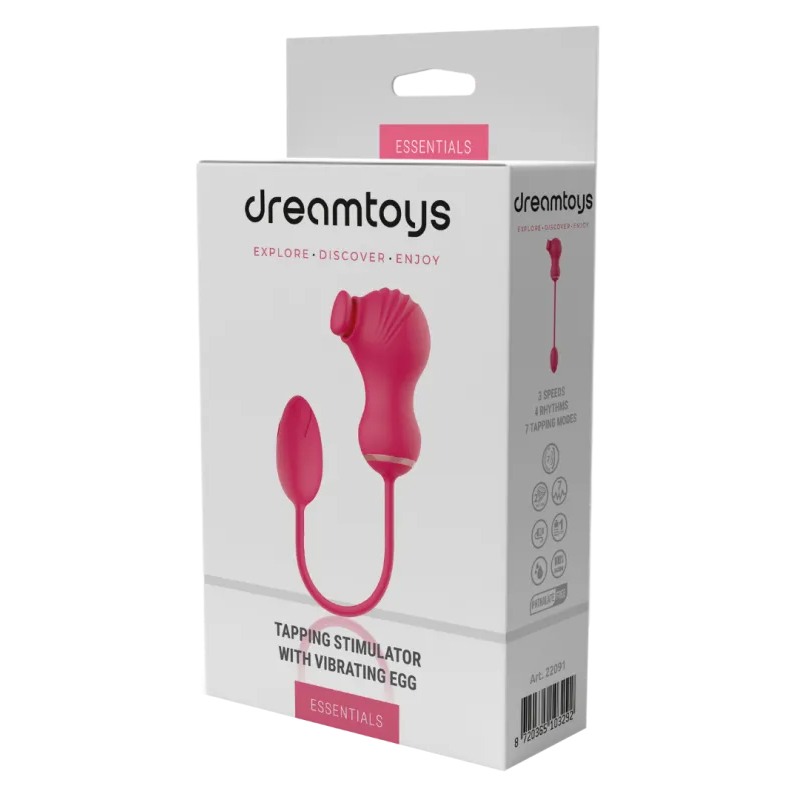 Dual Clitoral Vibrator Dreamtoys with Vibrating Egg Pink Dual Clitoral Vibrator Dreamtoys with Vibrating Egg Pink